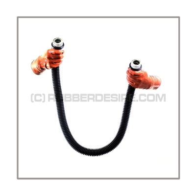 Gasmask-tube T100-D-MM highly flexible with length 100 cm = 40 inch and gasmask-connectorthreads male to male